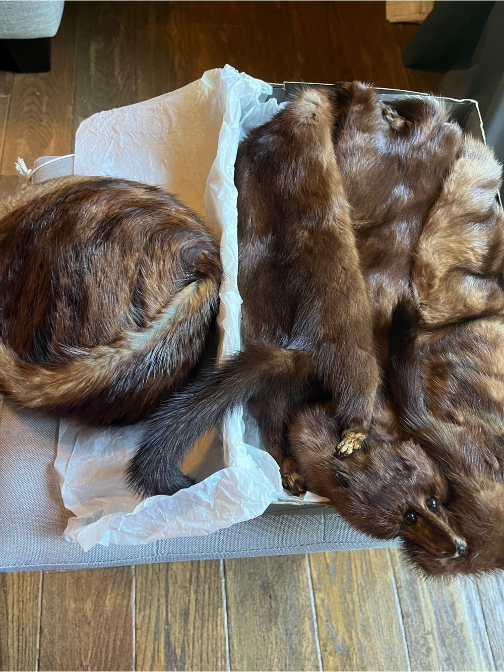 Vintage Brown Mink Stole Wrap and Hat- Rich Chestnut Brown